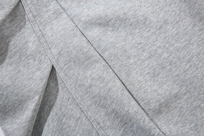 Sporty Curved Pleats Wide Leg Sweatpants WN25695