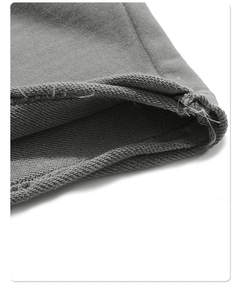 Washed Vintage Raw Edge Short Sweatpants WN6628