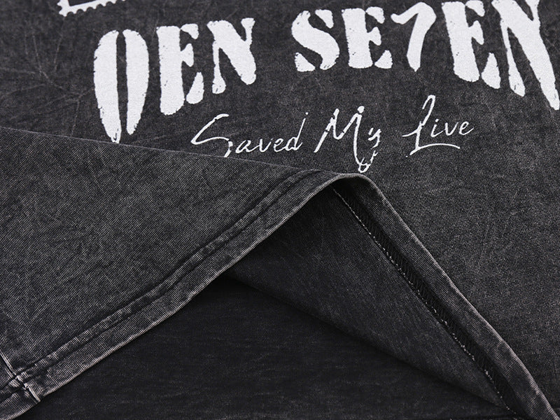 Portrait Design Washed Oversize Short Sleeve T-Shirt WN18591