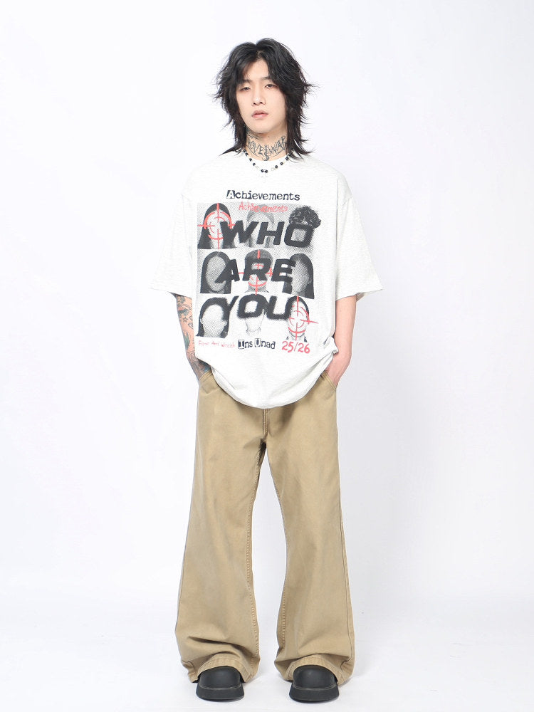 Letter Graphic Print Oversize Short Sleeve T-Shirt WN24493