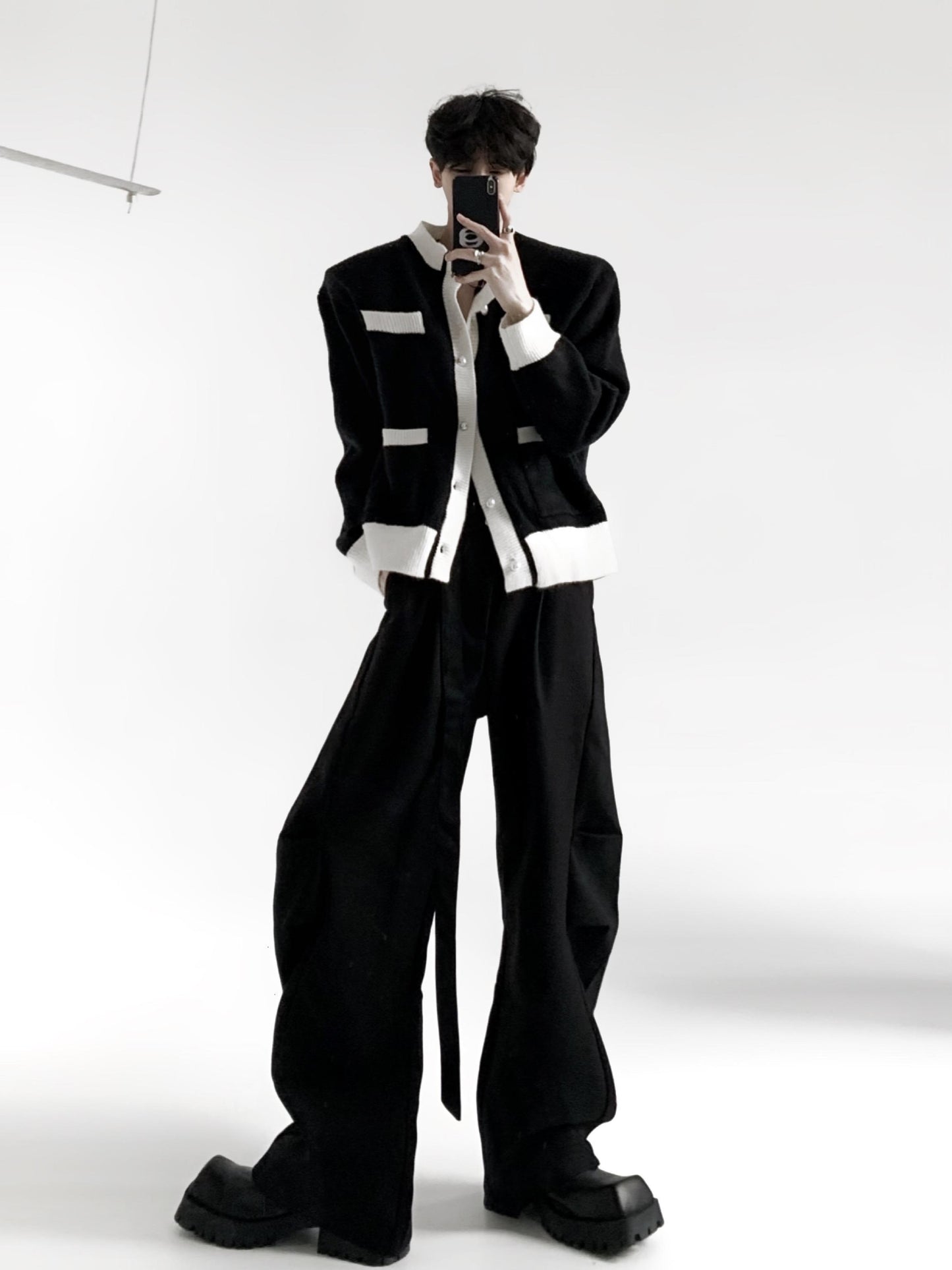 3D Pleats Draping Wide Leg Trousers WN15410