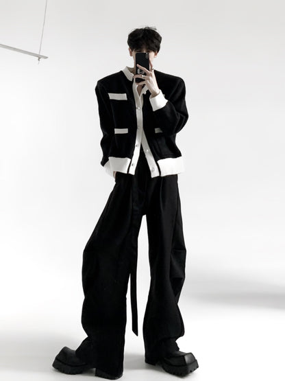 3D Pleats Draping Wide Leg Trousers WN15410