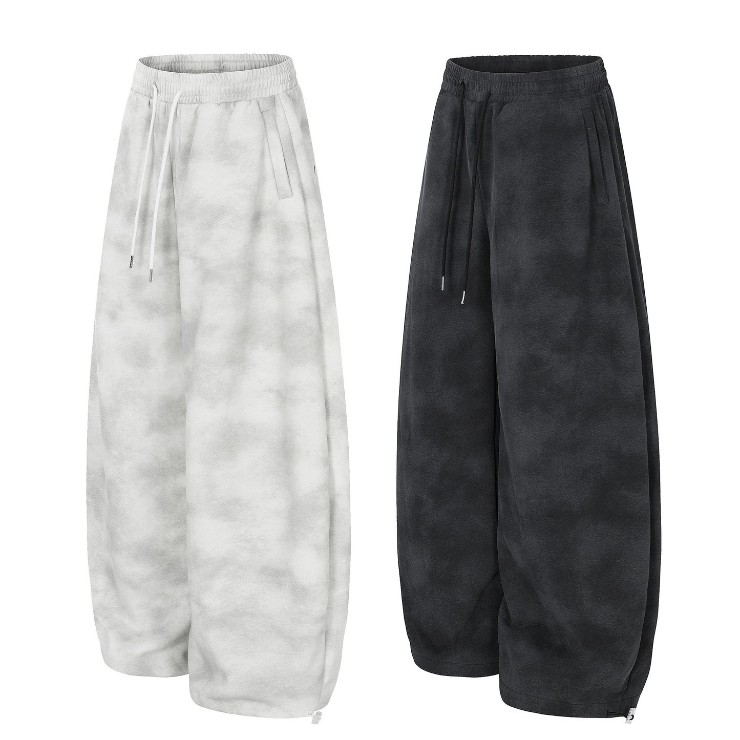 Cloud Washed Cross Embroidery Wide Leg Sweaetpants WN25527