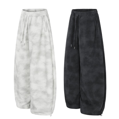 Cloud Washed Cross Embroidery Wide Leg Sweaetpants WN25527