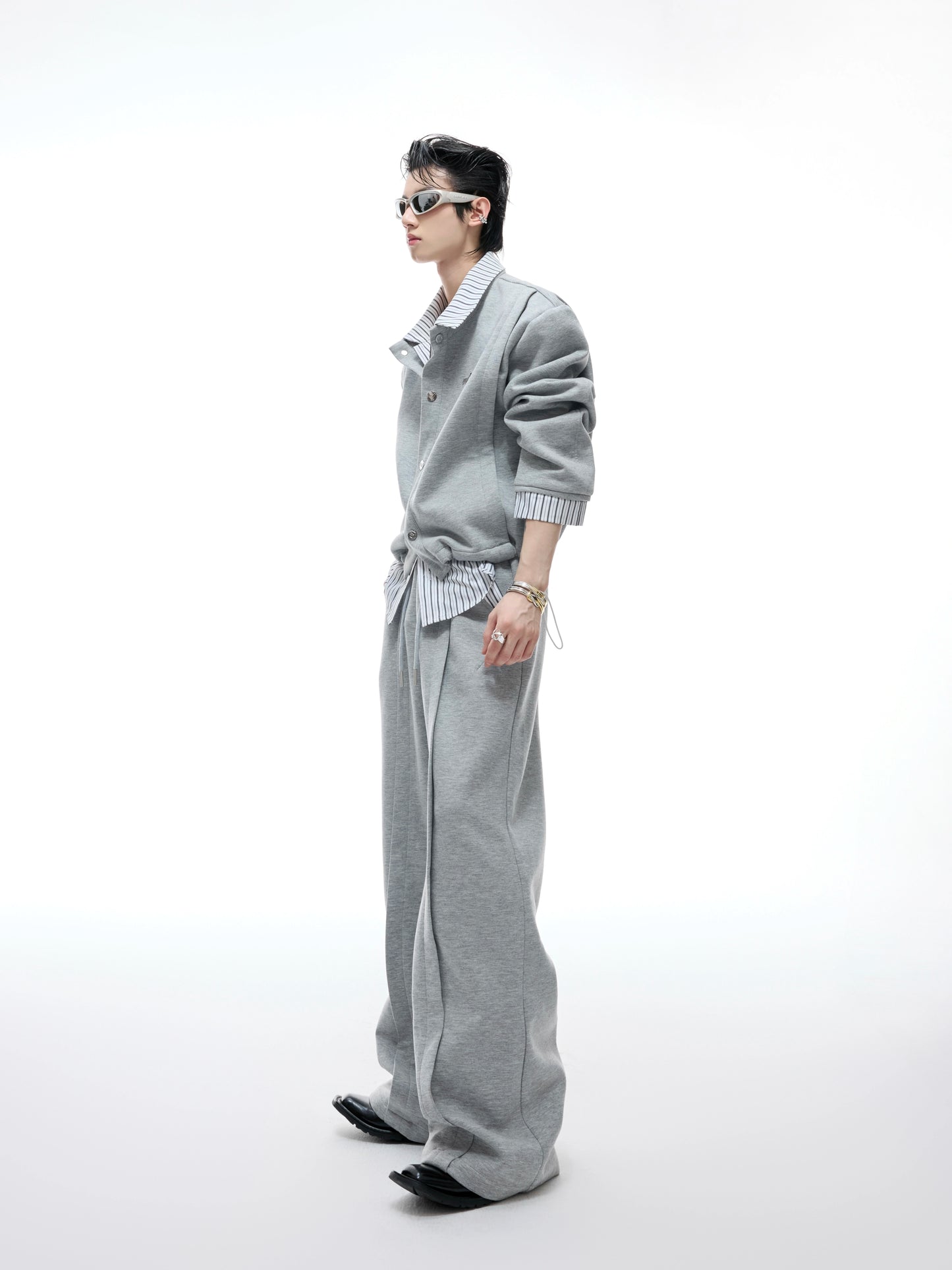 Stripe Fake Layered Jacket & Pants WN20533