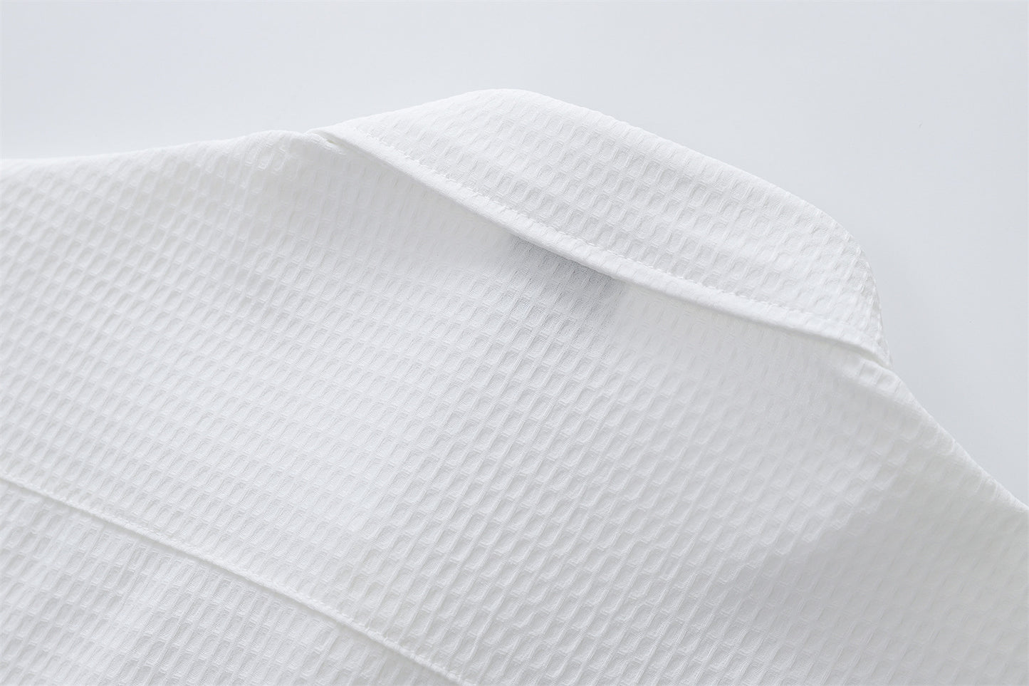 Floral Embroidery Waffle Short Sleeve Shirt WN16201