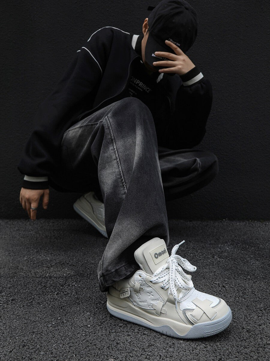 Chunky Platform Strap Detail Lace-Up Sneakers WN24552
