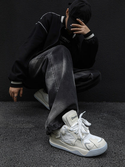 Chunky Platform Strap Detail Lace-Up Sneakers WN24552