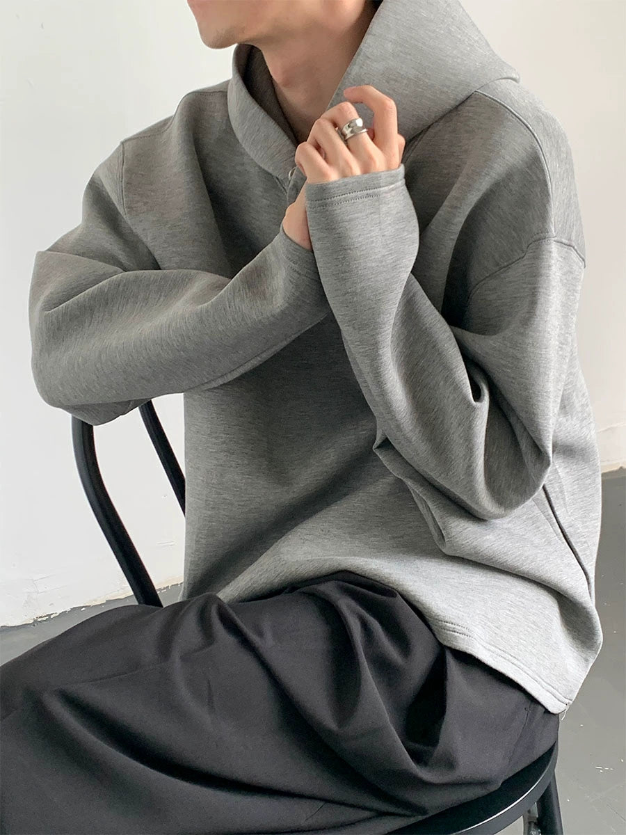 Oversize Plain Pullover Hoodie WN9626