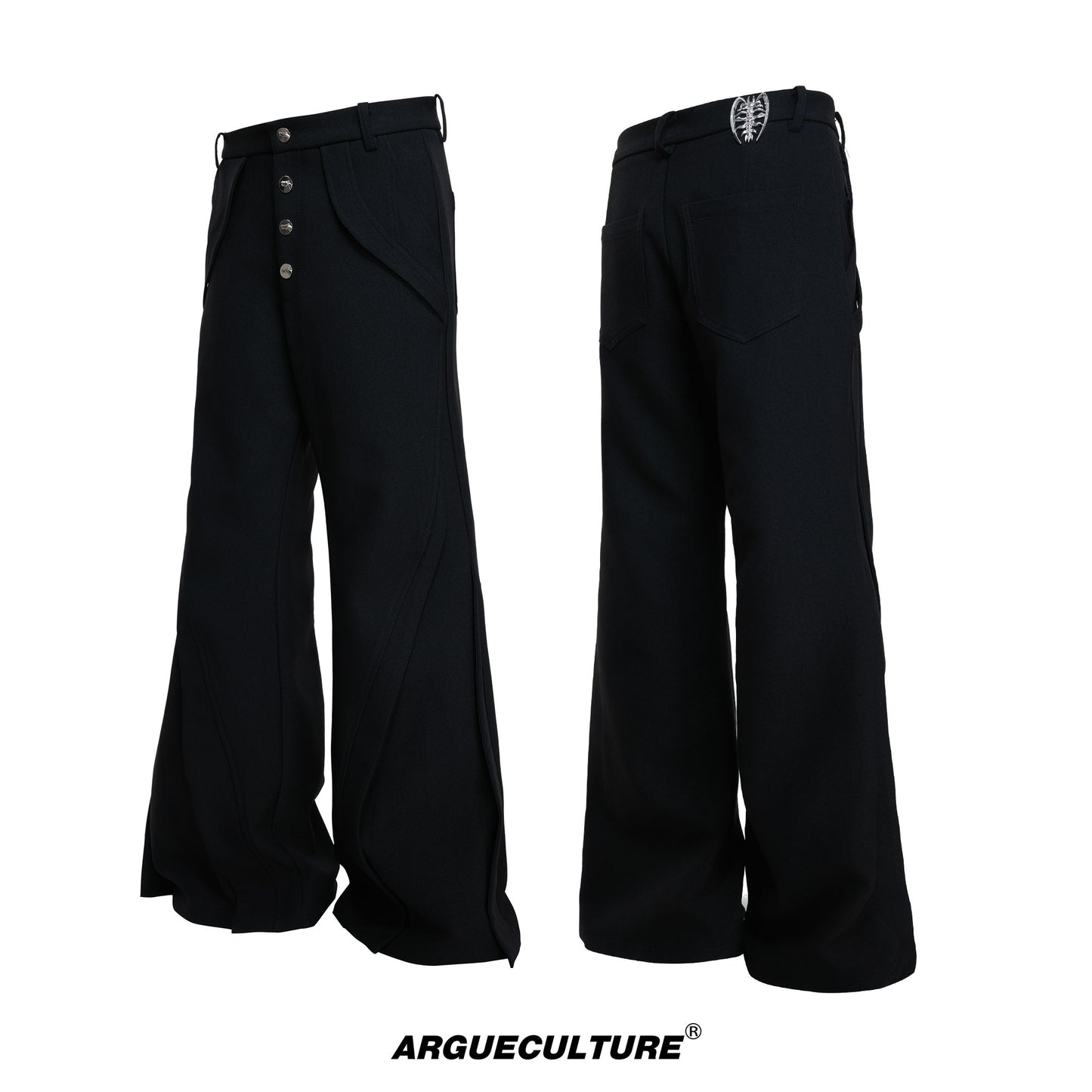 Deconstructed High-Waist Flare Trousers WN23319