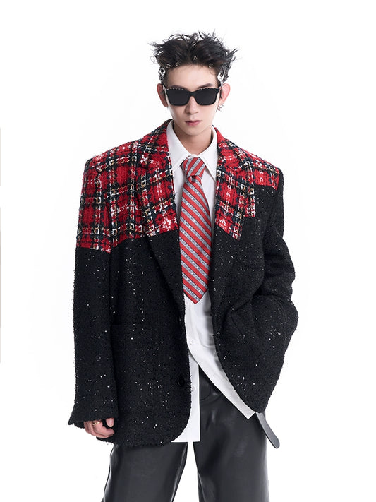 Checkered Mix Tweed Tailored Jacket WN8114