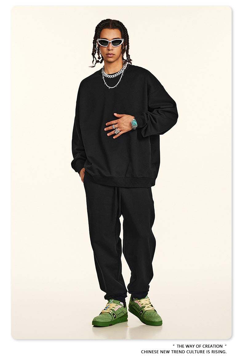 Oversize Heavyweight Pullover Hoodie & Zipper Hoodie & Sweatshirt & Pants Setup WN9930
