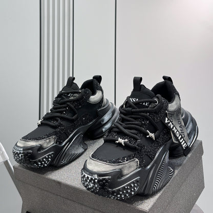 Glitter Strap Metallic Air Sole Sneakers WN24708