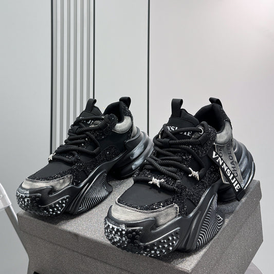 Glitter Strap Metallic Air Sole Sneakers WN24708
