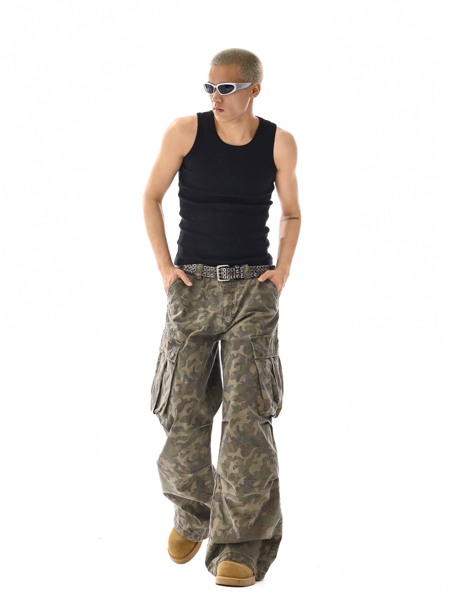 Wrinkle Multi-Pocket Camouflage Cargo Pants WN11585