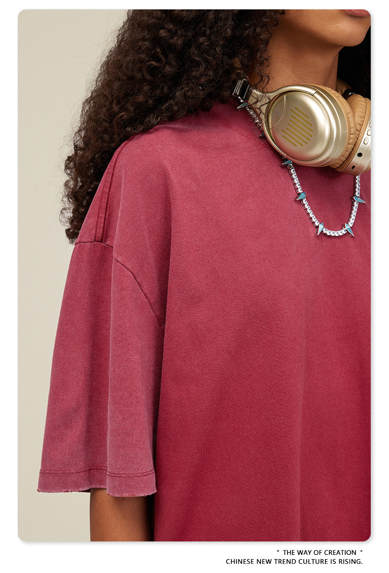 Washed Damage Oversize Short Sleeve T-Shirt WN6068