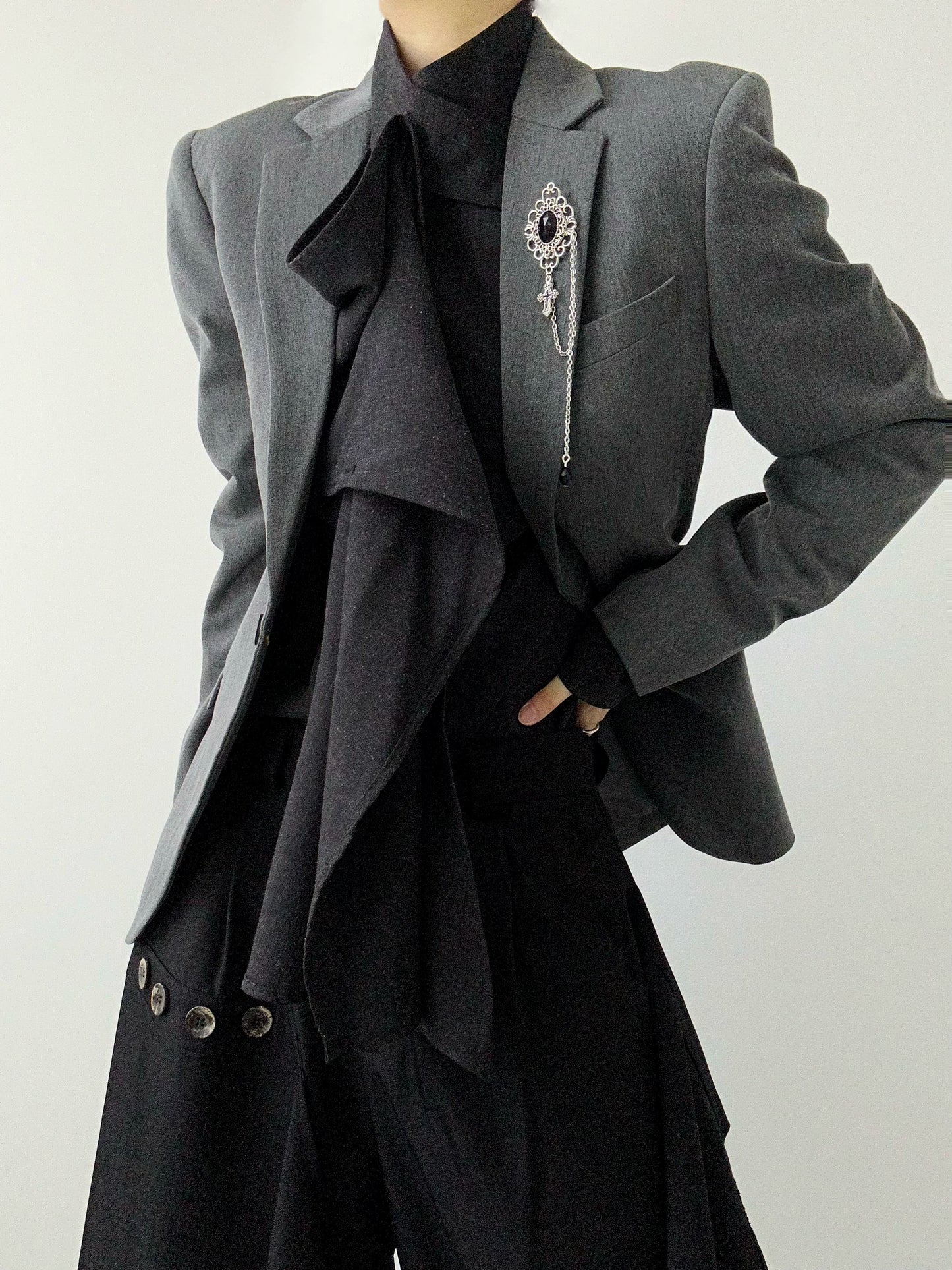 Notched Lapel Tailored Jacket WN19646