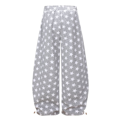 All-Over Print Deconstruction Wide Leg Curved Sweatpants WN25877