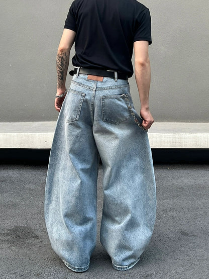 Washed Straight Wide Leg Denim Jeans WN19527