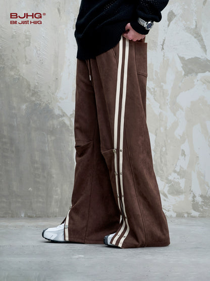 Straight Suede Buttoned Sweat Pants WN13178