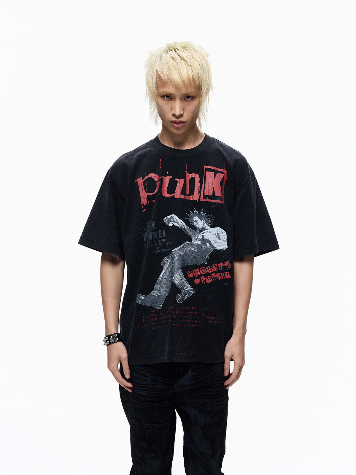 Portrait Print Cotton Oversize Short Sleeve T-Shirt WN27341