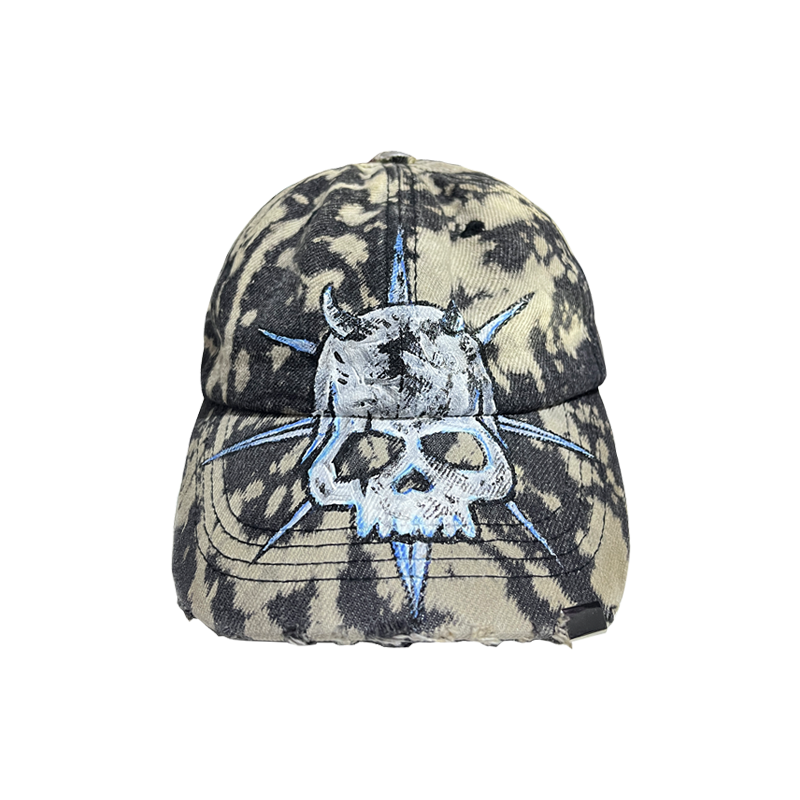 Tie-Dye Washed Skull Design Cap WN21148