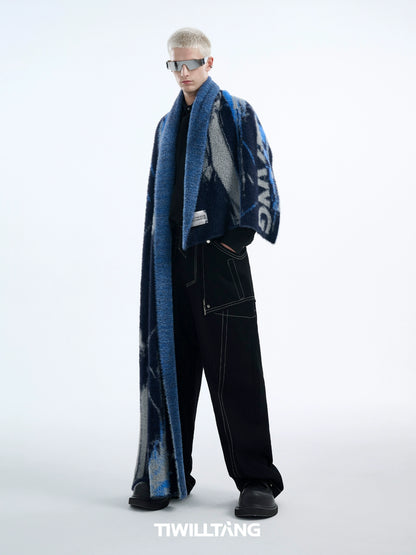 Shaggy Thick Jacquard Scarf WN10681