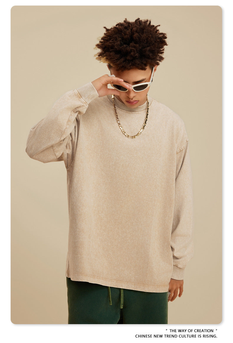 Oversize Washed Long-sleeve t-shirt WN6053