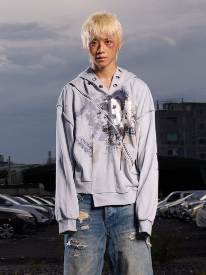 Deconstruction Damage Oversize Pullover Hoodie WN27104