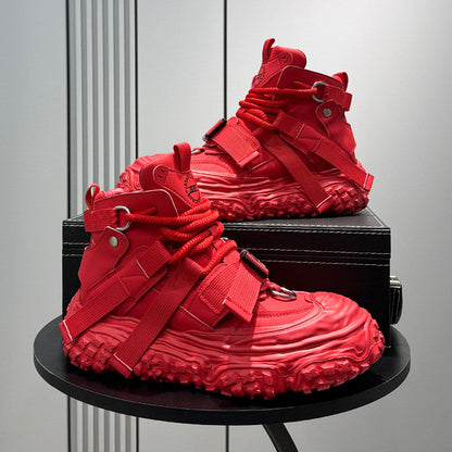 Strap Buckle Platform Chunky Sole Sneakers WN24644