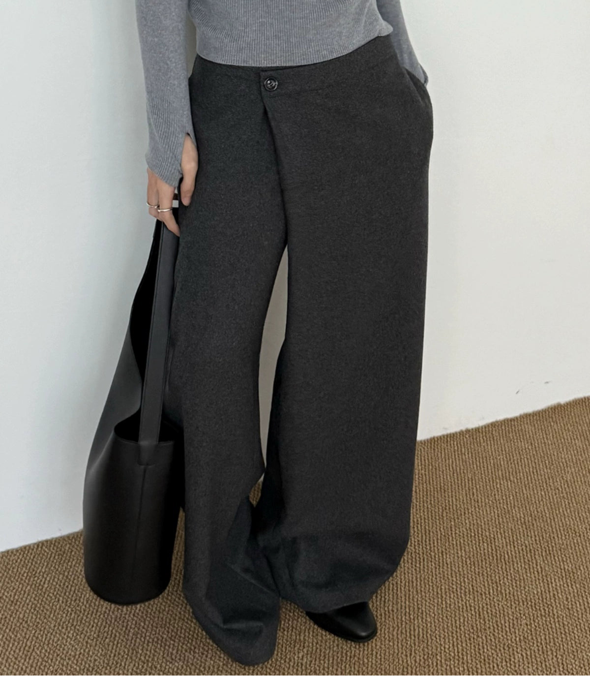 Asymmetric Wool Trousers WN21612