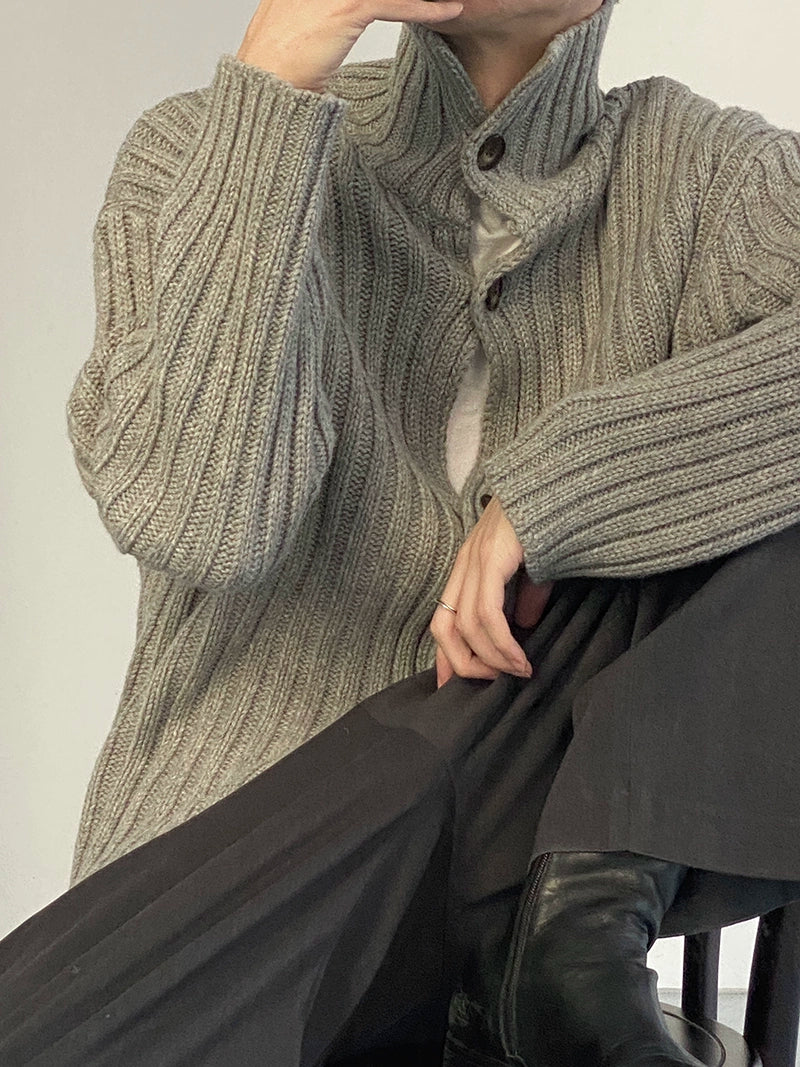 Button High-Neck Knit Cardigan WN21668