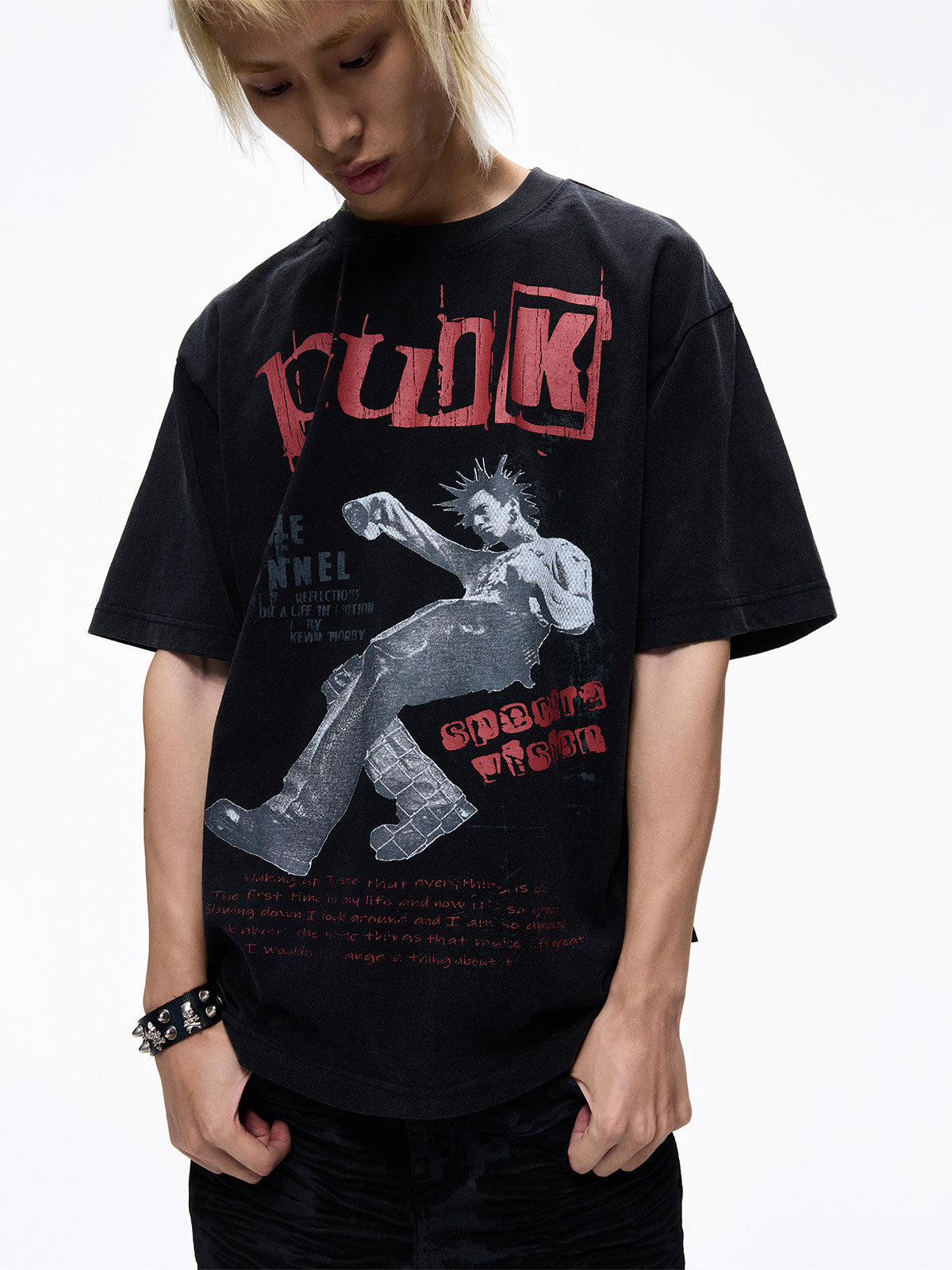 Portrait Print Cotton Oversize Short Sleeve T-Shirt WN27341