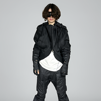 Deconstructed Waxed Damage Robe Jacket WN21989