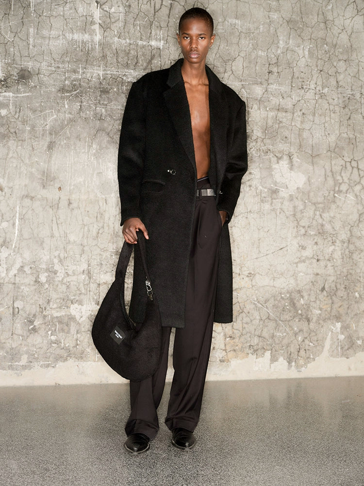 Metal Buckle Shoulder-Pad Coat WN21310