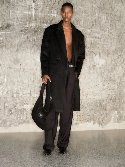 Metal Buckle Shoulder-Pad Coat WN21310