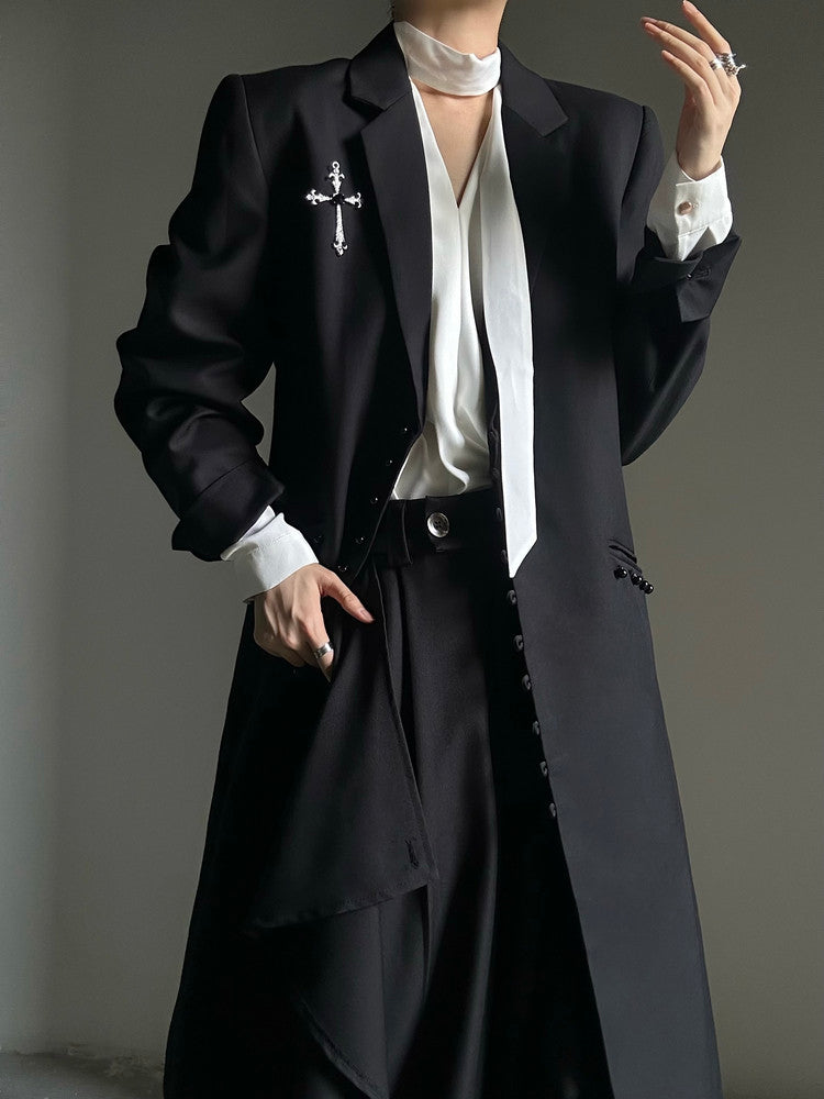 Structured Shoulder Long Coat WN23129