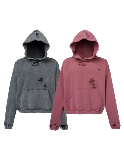 Metal Logo Accent Oversize Hoodie WN12222