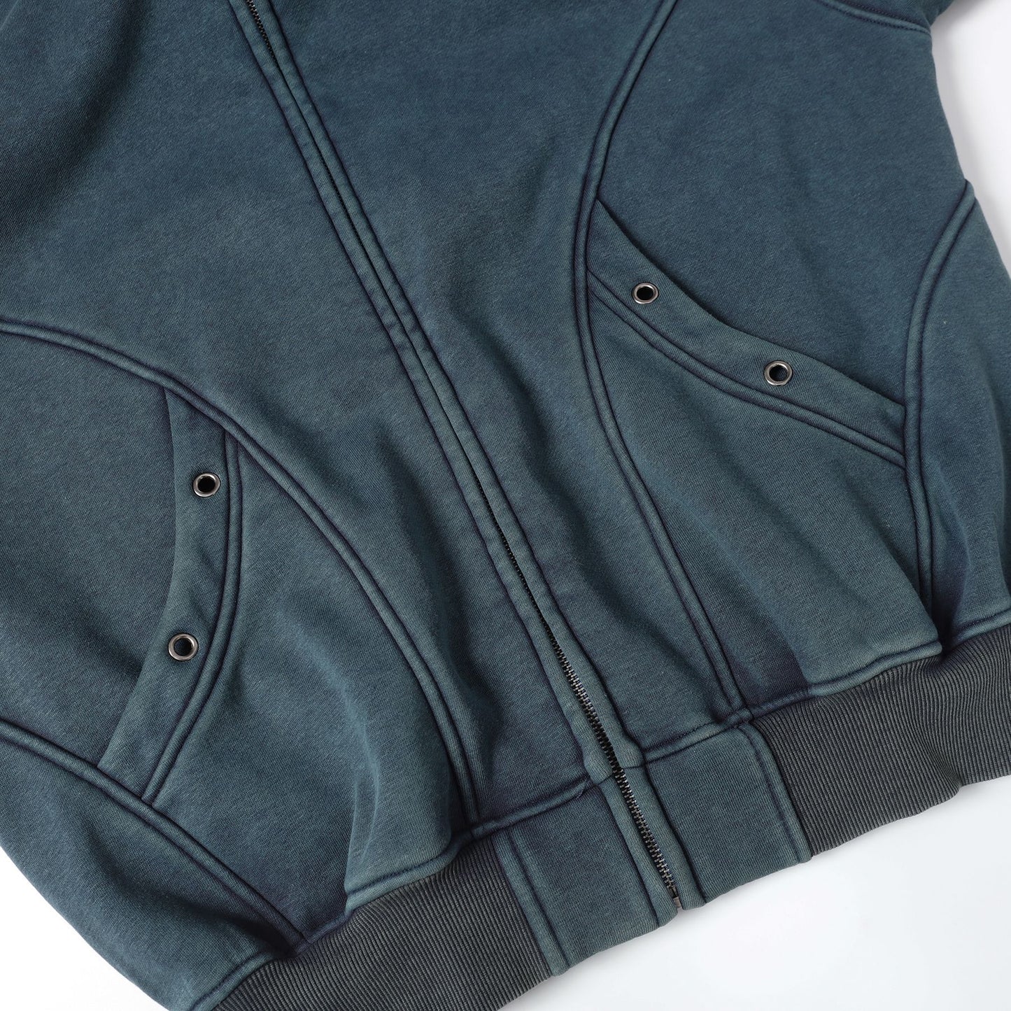 Washed Fleece-Lined Zipper Hoodie WN12652