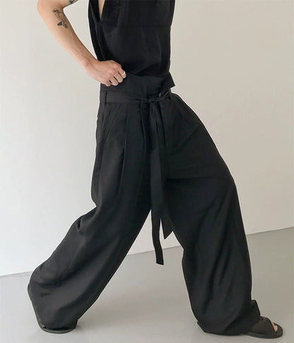 High Waist Belted Wide Leg Trousers WN21582