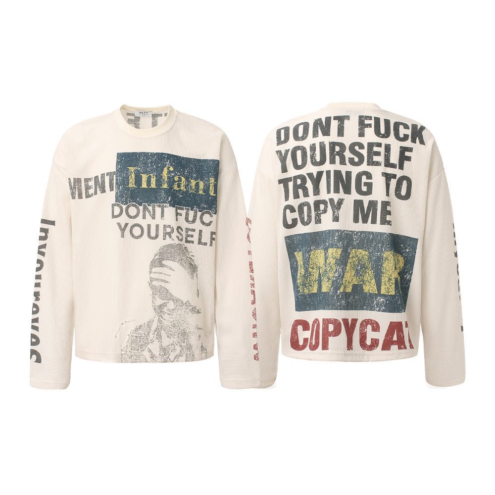 Portrait Graphic Waffle Long Sleeve T-Shirt WN26010