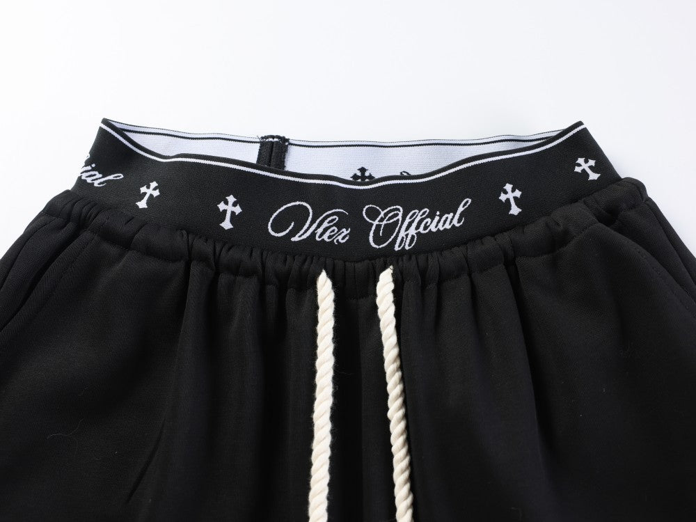 All-Over Graffiti Crackle Puff Print Wide Leg Sweatpants WN27852