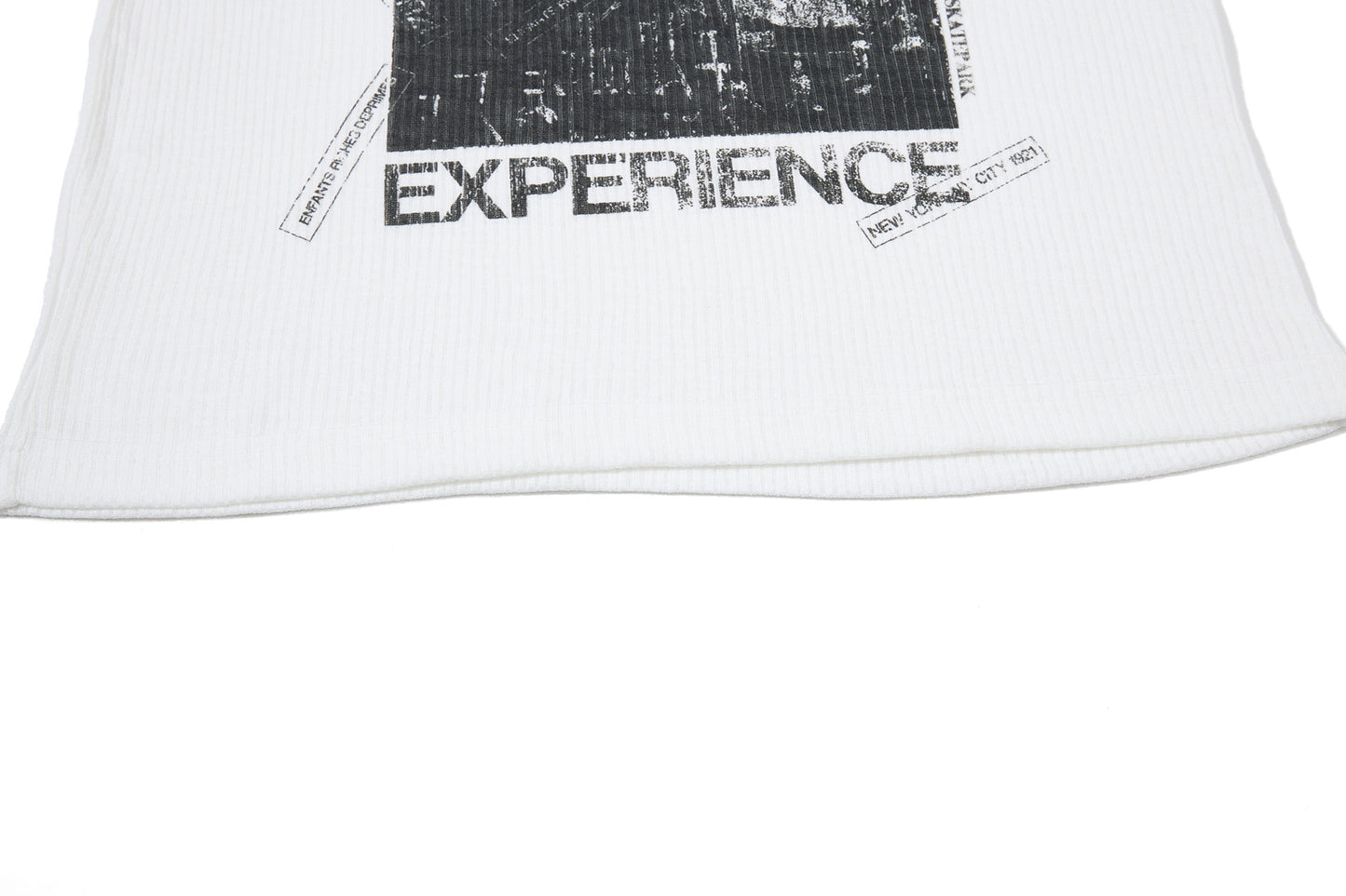 Ribbed Graphic Art Print Short Sleeve T-Shirt WN26030
