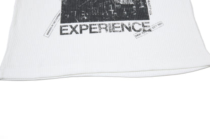 Ribbed Graphic Art Print Short Sleeve T-Shirt WN26030