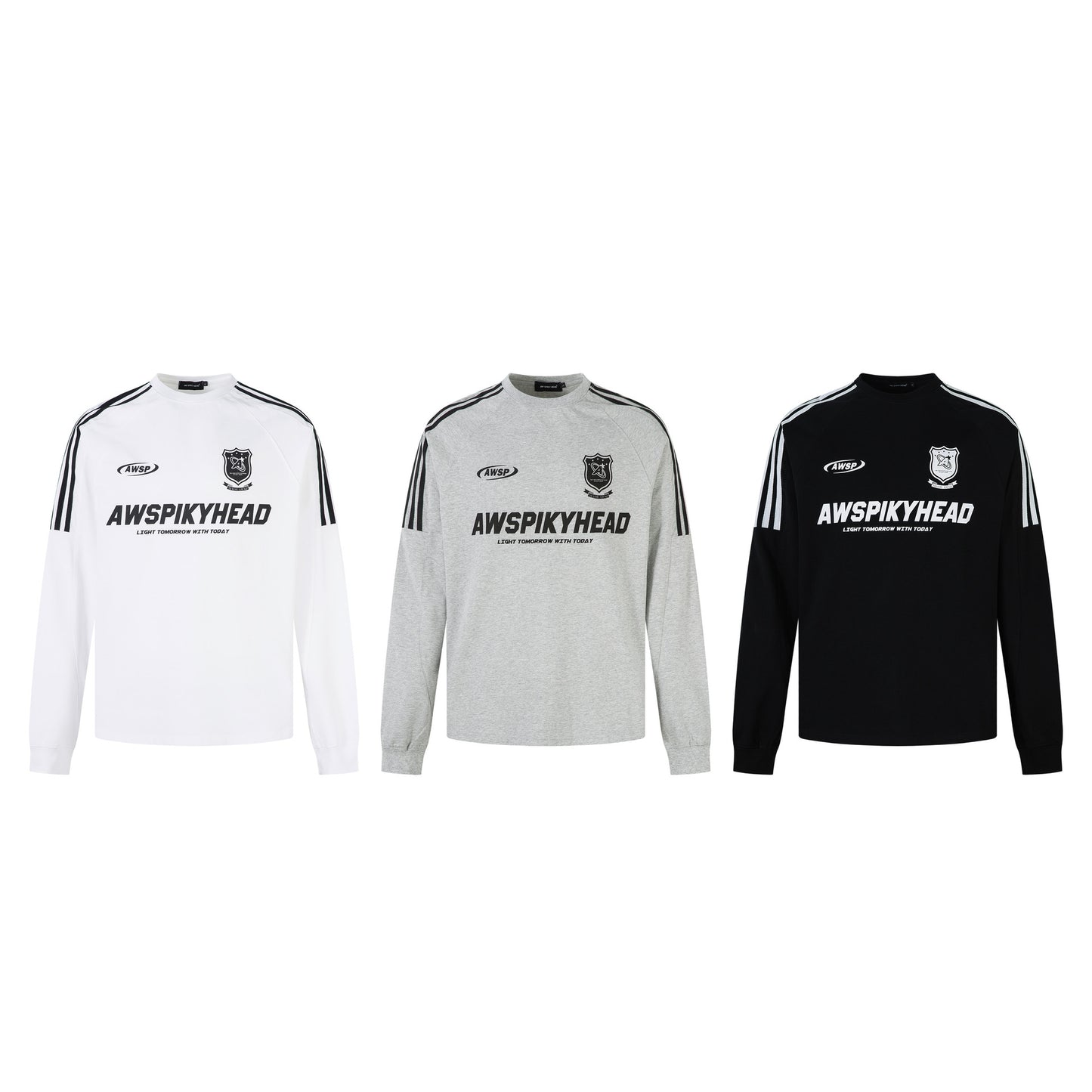 High-Neck Heavyweight Stripe Long Sleeve T-Shirt WN25629