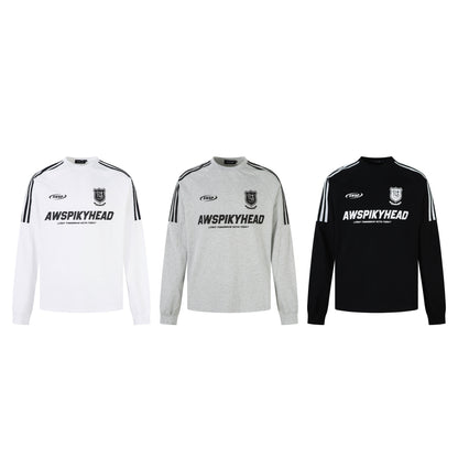 High-Neck Heavyweight Stripe Long Sleeve T-Shirt WN25629