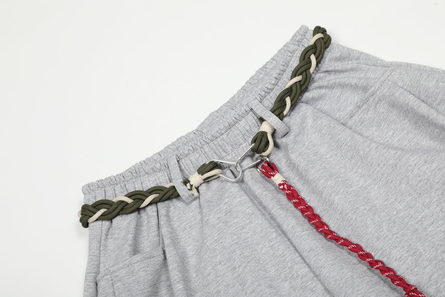 Rope Drawstring Curved Wide Leg Sweatpants WN25708