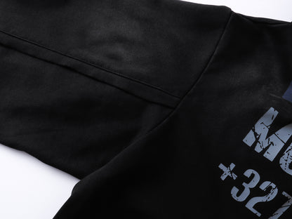 Dirty Washed Logo Print Zipper Hoodie & Dirty Washed Sweatpants Setup WN25540