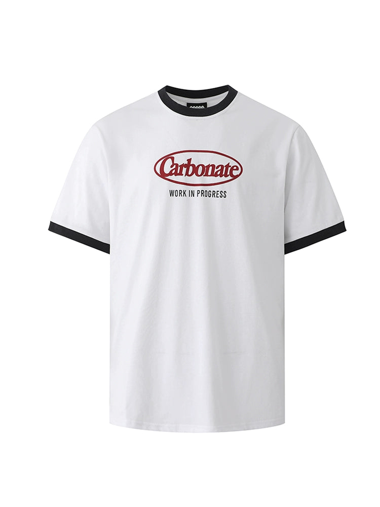 Letter Print Colorblock Oversize Short Sleeve T-Shirt WN20298