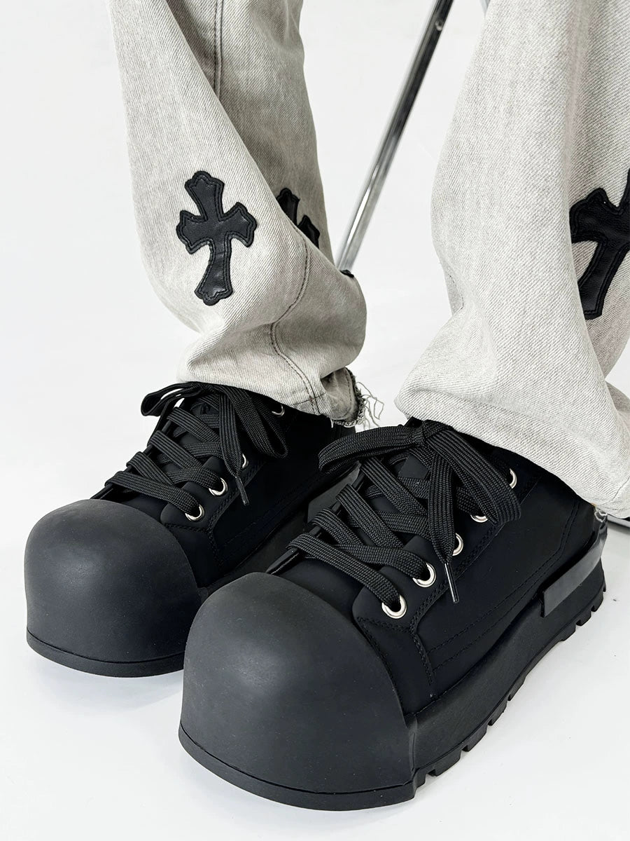 Chunky Plain Leahter Sneakers WN19117